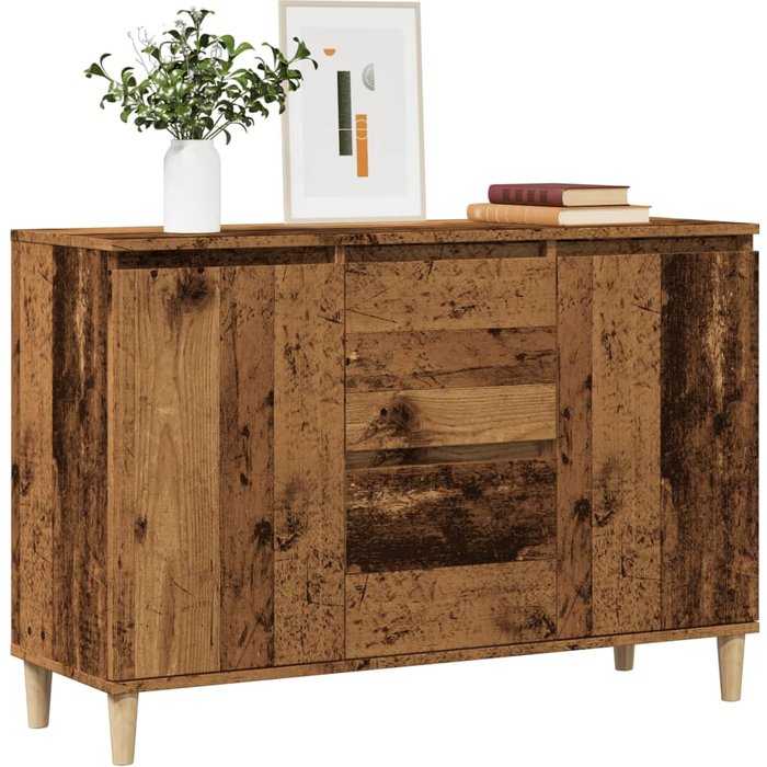 Aparador de madera reciclada, 102x35x70 cm, madera de ingeniería.