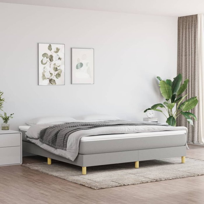 Maison exclusive - estructura de cama con somier tela gris claro 160x200 cm