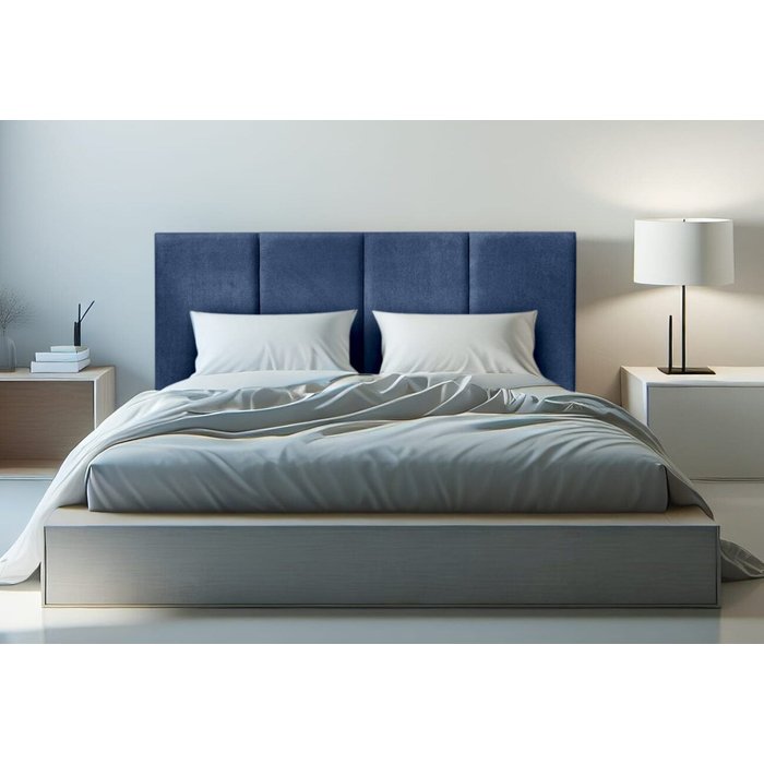 Cabecero cama granada tapizado tejido antimanchas azul 135*70