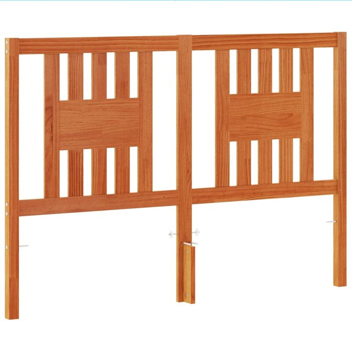 Cabecero de cama - mueble cabecero madera maciza de pino marrón cera 140 cm