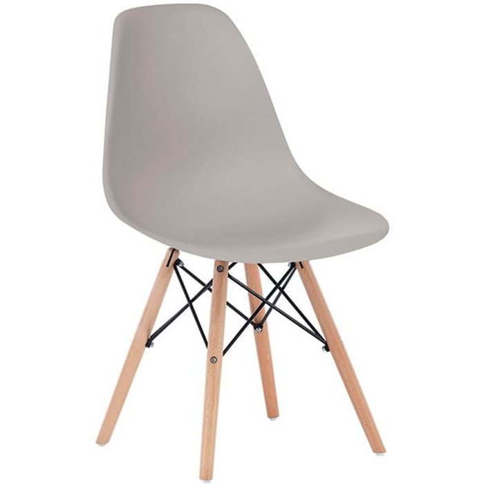 Pack de 4 sillas de comedor parís estilo nórdico madera/gris 82x51x46 cm adec