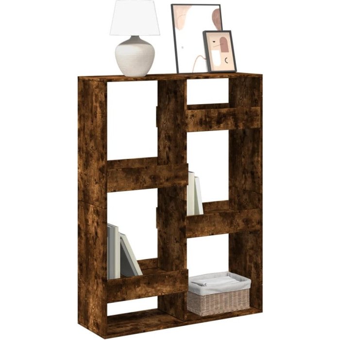 Estantería de madera de ingeniería roble ahumado 100x33x135 cm vidaxl