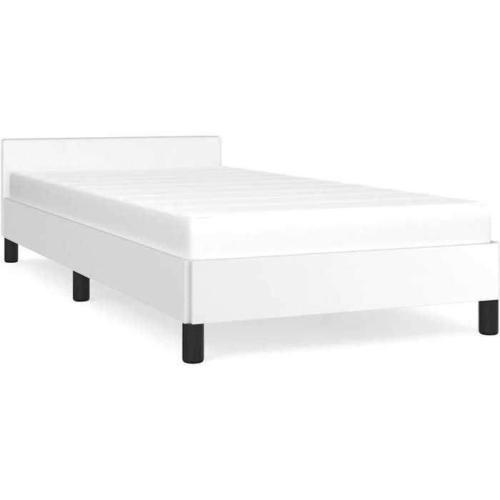 Estructura de cama con cabecero sin colchón blanco 80x200 cm — comfortxl