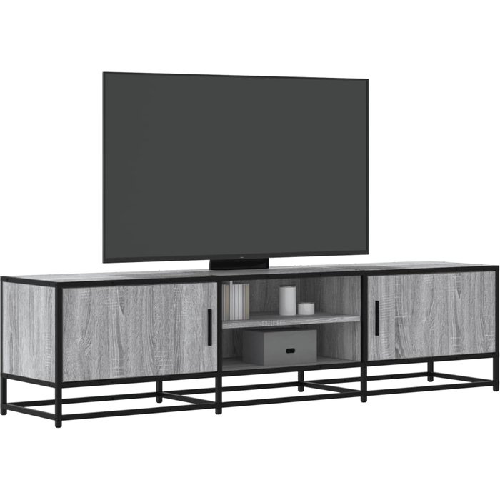 Mueble tv metal y madera ingeniería gris sonoma 160x35x41 cm vidaxl