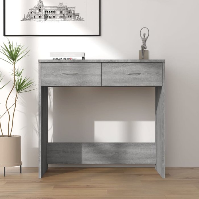 Escritorio sonoma gris 80x40x75 cm madera contrachapada
