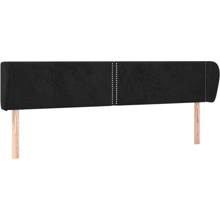 Cabecero cama - mueble cabecero de terciopelo negro 203x23x78/88 cm