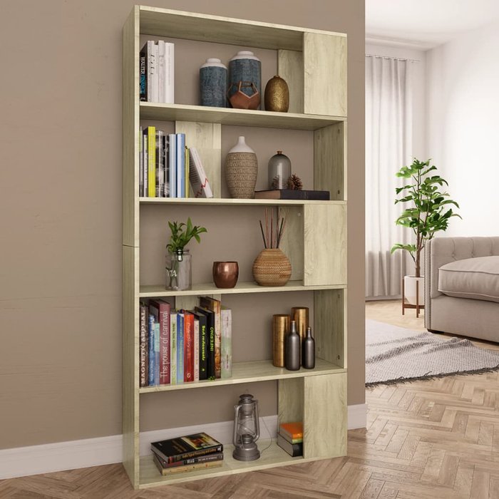 Librería/separador de ambientes roble sonoma 80x24x159 cm