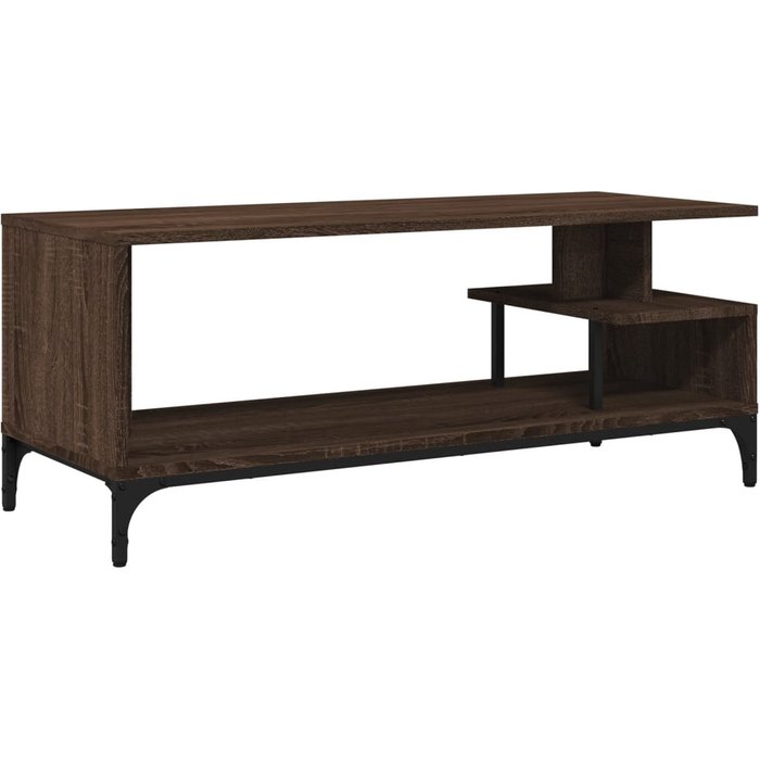 Mueble tv laminado en madera y acero marrón 102x40x41 cm - comfortxl