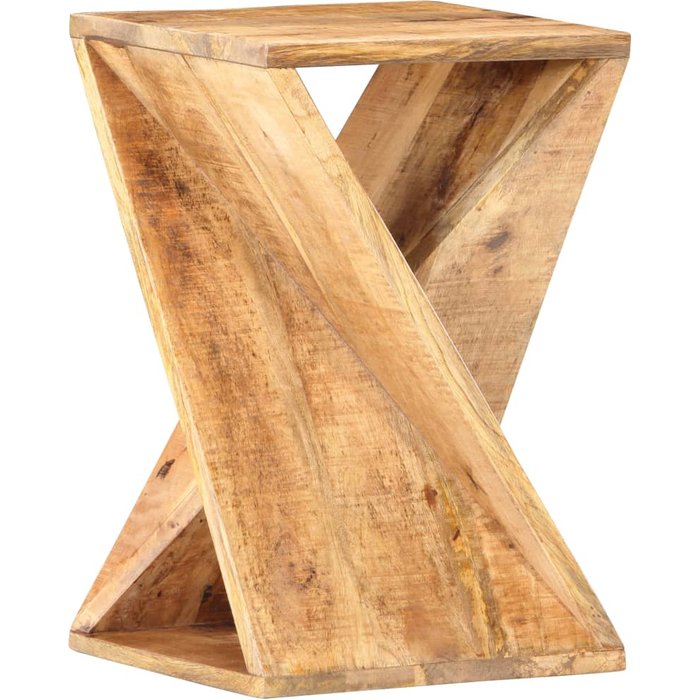 Mesa auxiliar de madera maciza de mango 35x35x55 cm