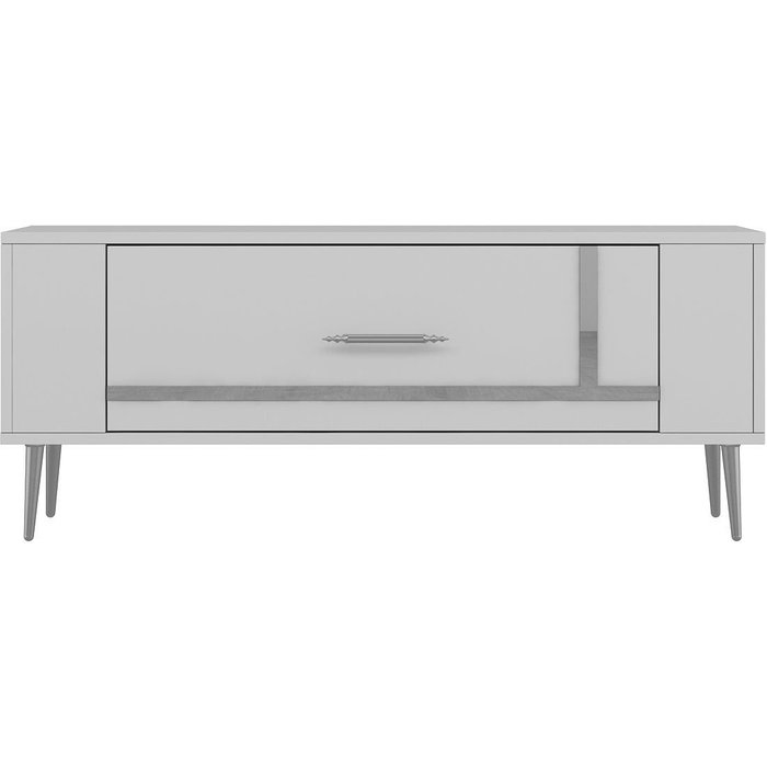Mueble para tv retro1, blanco plateado