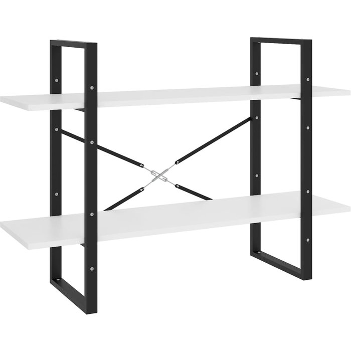 Estantería de 2 niveles madera contrachapada blanco 100x30x70cm – comfortxl