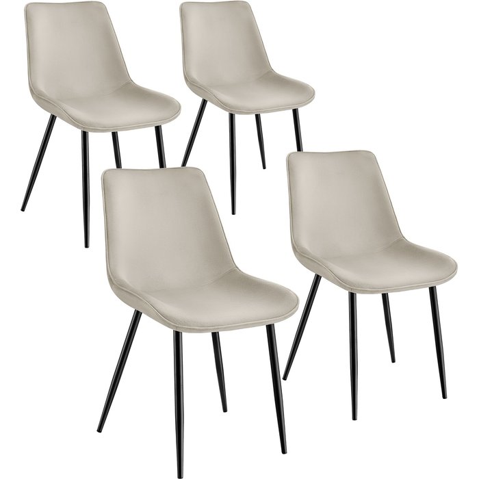 Tectake set de sillas acolchadas, aterciopeladas