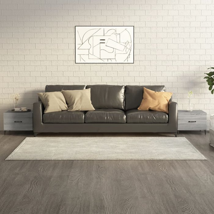 Maison exclusive - mesas de centro con patas metal 2 uds gris sonoma 50x50x40 cm