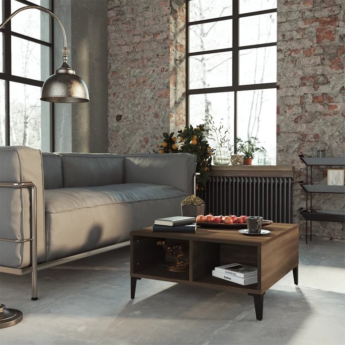 Maison exclusive - mesa de centro madera de ingeniería marrón roble 60x60x30 cm