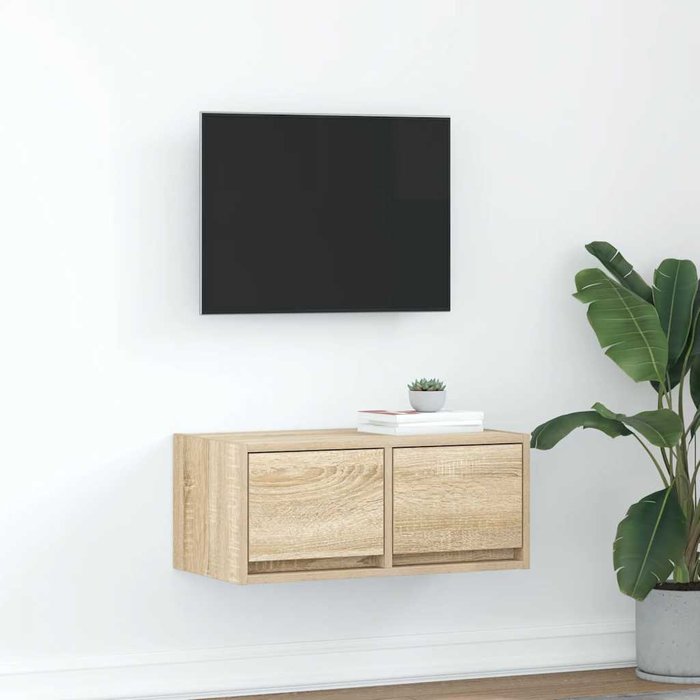 Mueble de tv de roble sonoma, 60x31x25,5 cm, madera de ingeniería
