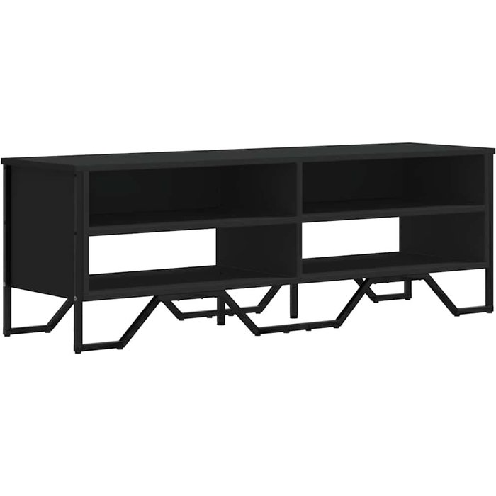 Mueble de tv madera de ingeniería negro 122x34x41 cm - comfortxl