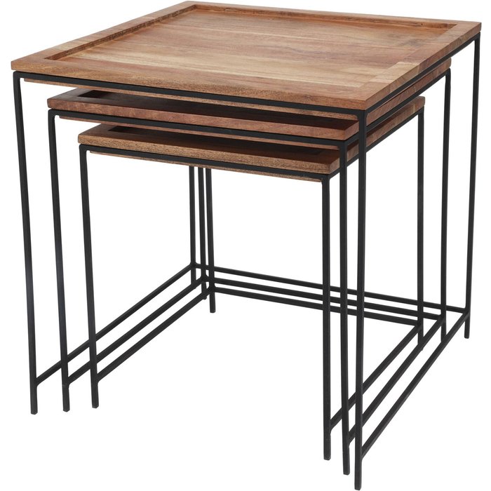 Wellhome set de 3 mesas auxiliares en madera de acacia