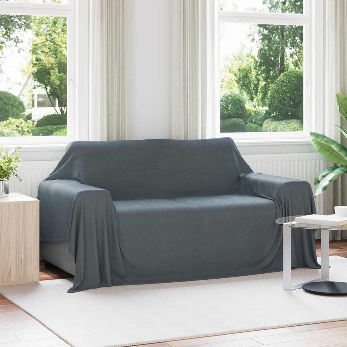 Mantitas de sofá 6 pcs gris oscuro 280 x 210 cm lana vidaxl