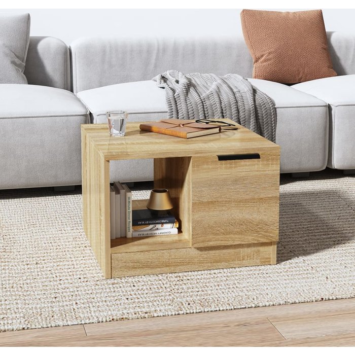 Mesa de centro madera de ingeniería roble sonoma 50x50x36 cm - comfortxl