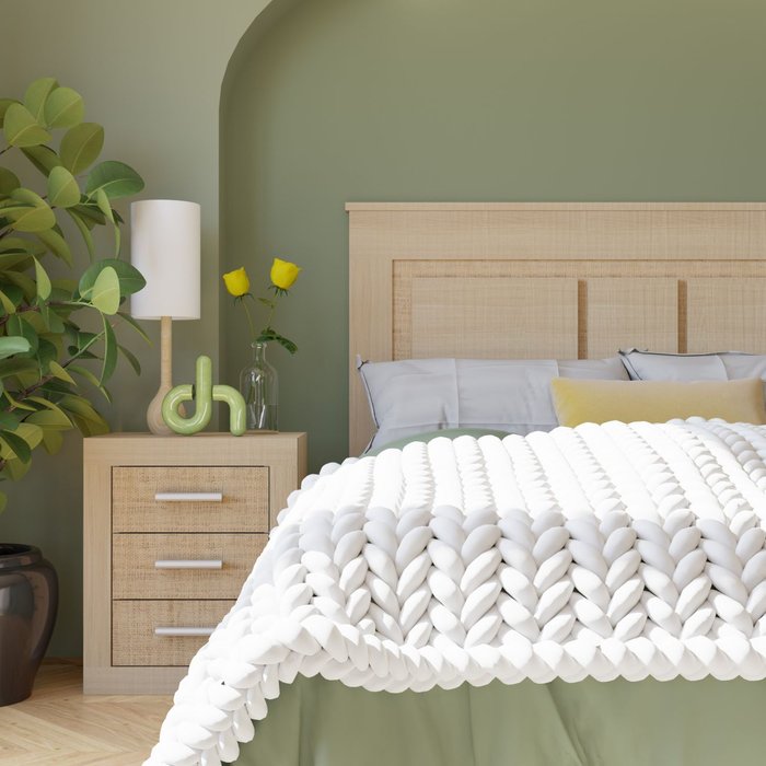 Mesita de noche kira tofe - textil 50 x 61 x 35 cm
