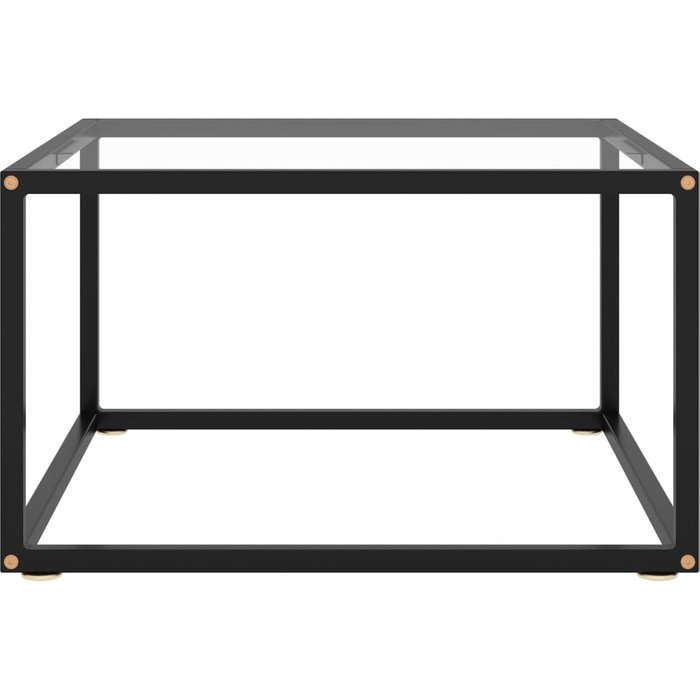Mesa de centro con vidrio templado negro 60x60x35 cm - comfortxl