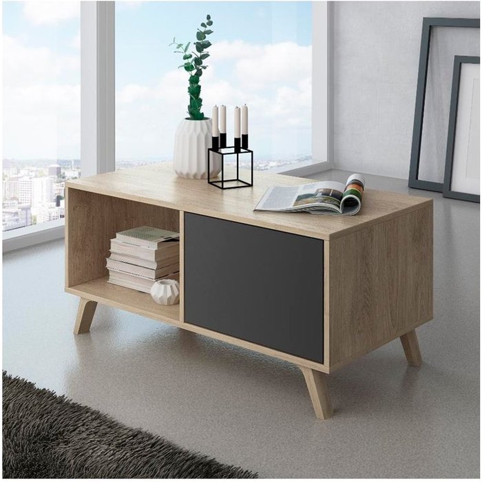 Mesa de centro wind puccini - gris antracita 91,5 x 45 x 49,6 cm