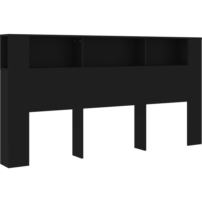 Cabecero cama mueble cabecero - negro 200x18,5x104,5 cm