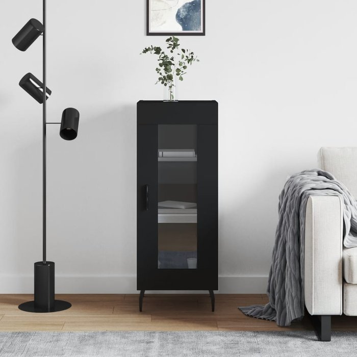 Maison exclusive - aparador de madera contrachapada negro 34,5x34x90 cm