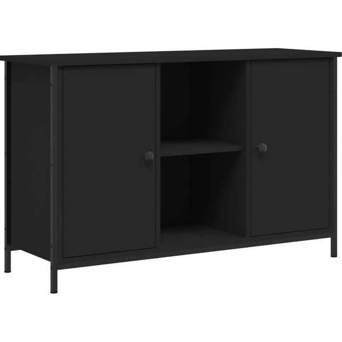 Mueble tv negro 100x35x65 cm de madera contrachapada
