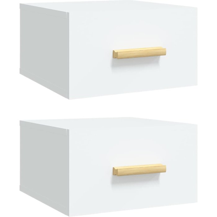 Mesitas de noche de pared 2 piezas blanco 35x35x20 cm