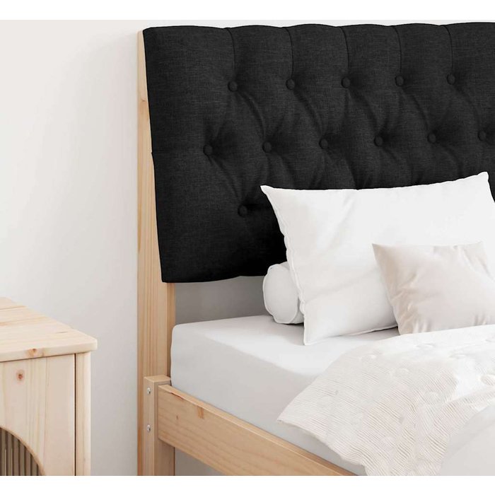 Maison exclusive - cabecero tapizado negro 80 cm madera de pino macizo