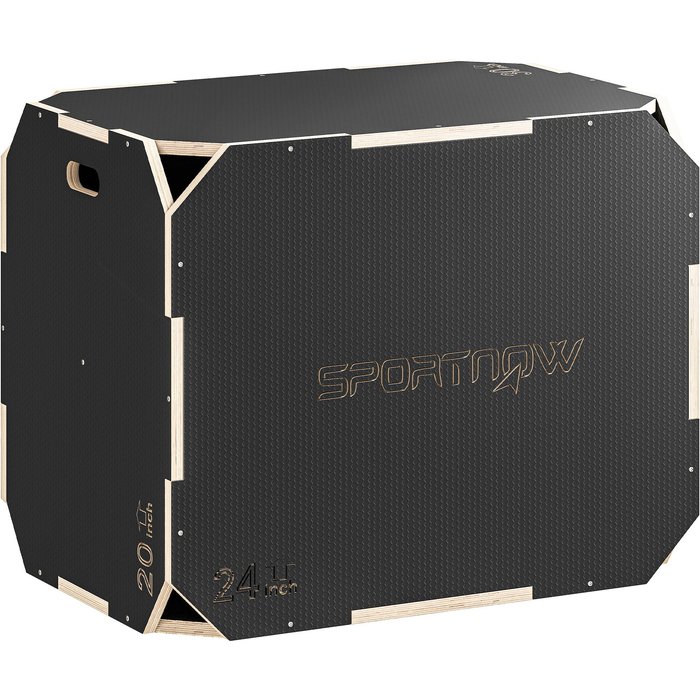 Cajón pliométrico sportnow madera contrachapada negro 76x61x51 cm