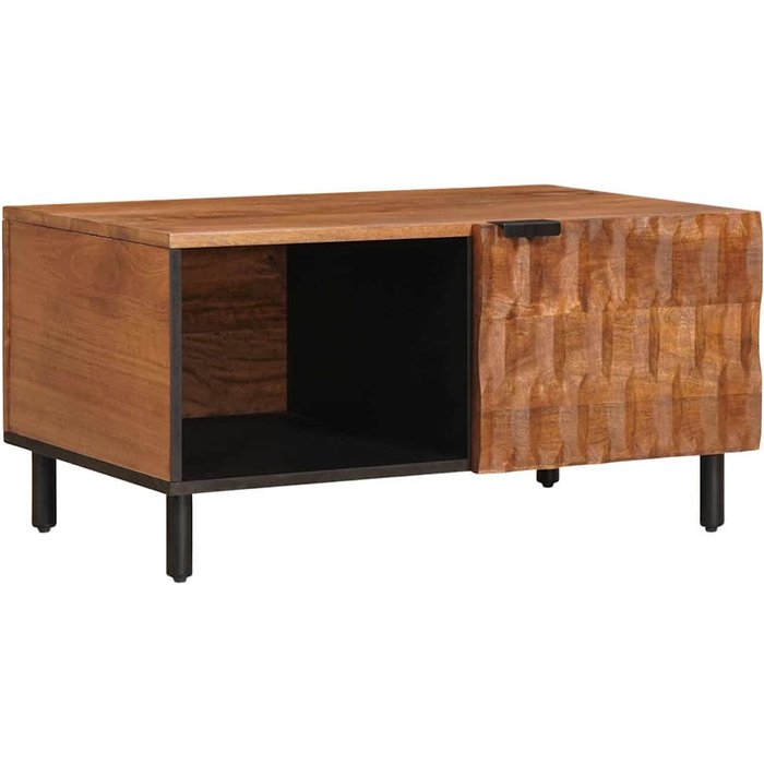 Mesa de café marrón 80 x 50 x 40 cm madera de mango maciza