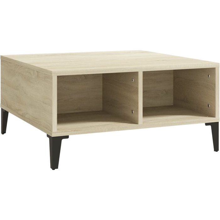 Mesa de centro madera contrachapada roble sonoma 60x60x30 cm - comfortxl