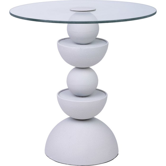 Mesa auxiliar de cristal y metal 45x45x49h cm