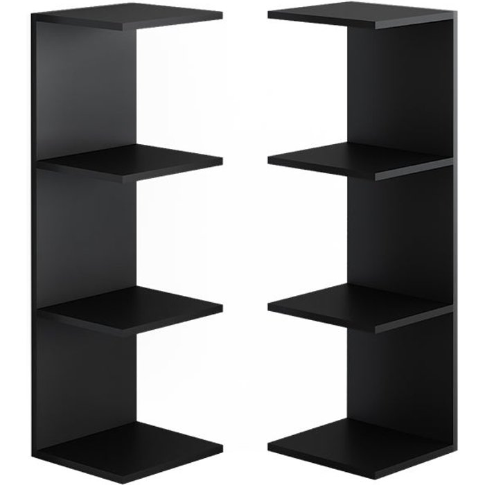 Vicco estantería de pared paolo, negro, 30 x 95 cm lote de 2