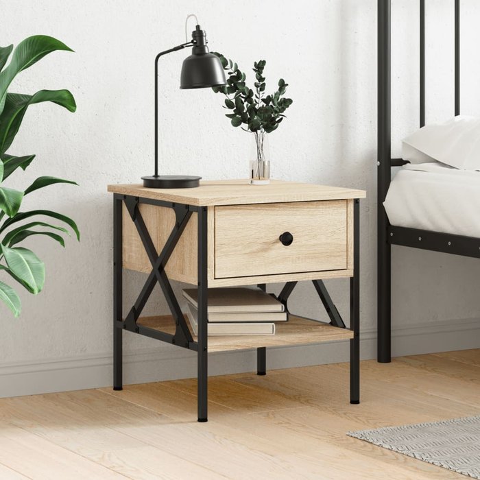 Maison exclusive - mesita de noche madera de ingeniería roble sonoma 40x42x45 cm