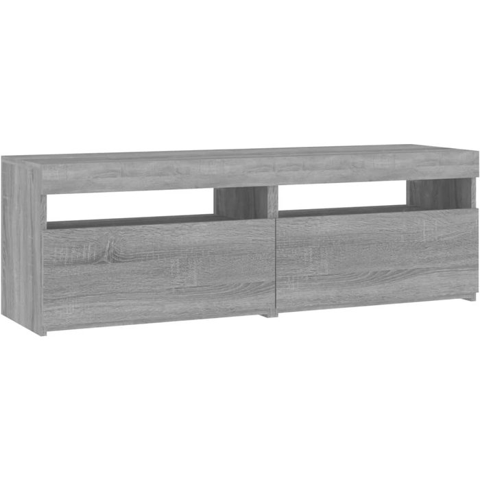 Mueble tv 2 piezas con luces led sonoma gris 60x35x40 cm