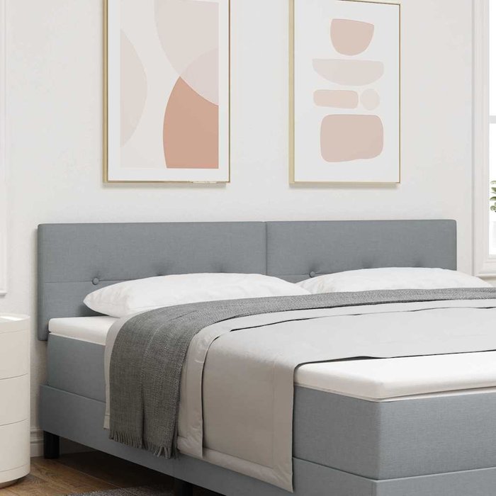 Maison exclusive - cabecero con cabecera manual gris claro 180 cm tela