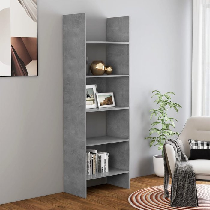 Librería aglomerado gris hormigón 60x35x180 cm