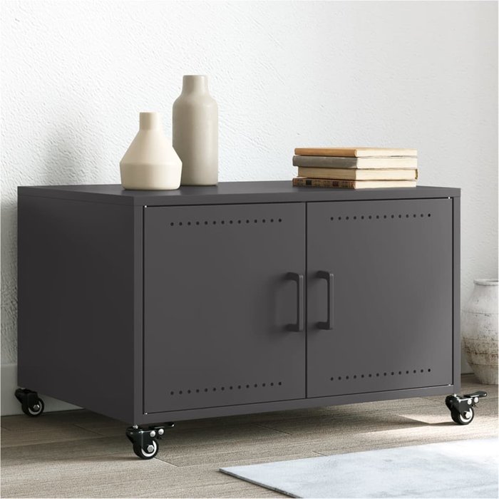 Maison exclusive - mesa de centro acero negro 68x50x43,5 cm