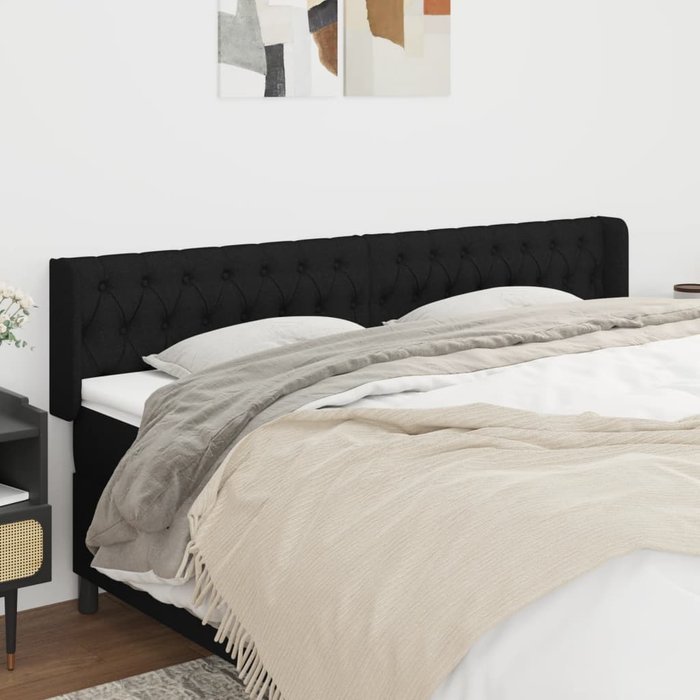 Cabecero de tela negro 183x16x78/88 cm vidaxl