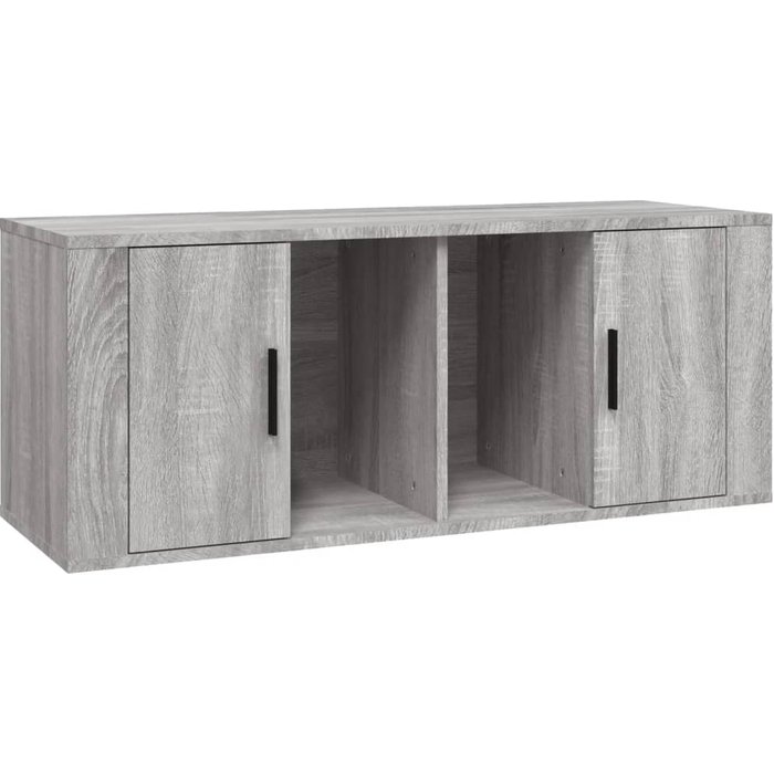 Mueble de tv sonoma de contrachapado gris 100x35x40 cm - comfortxl