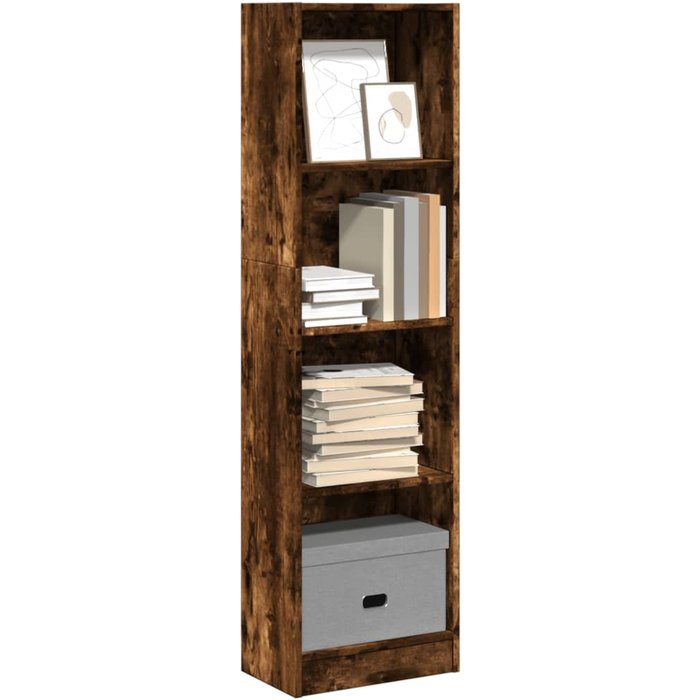 Maison exclusive - estantería de madera de ingeniería roble ahumado 40x24x143 cm