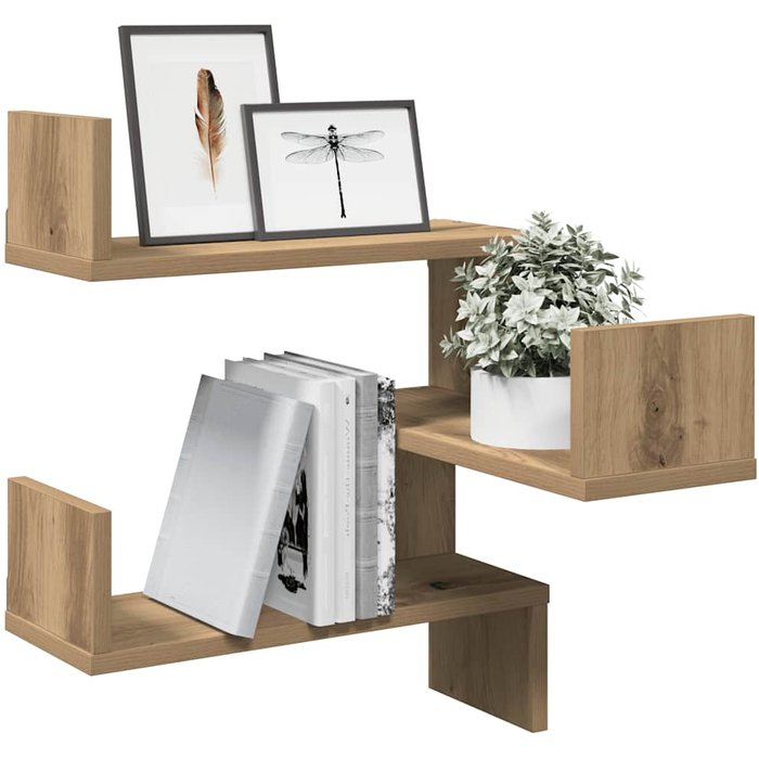 Maison exclusive - estanterías pared de esquina 2 uds madera roble 40x40x49,5 cm