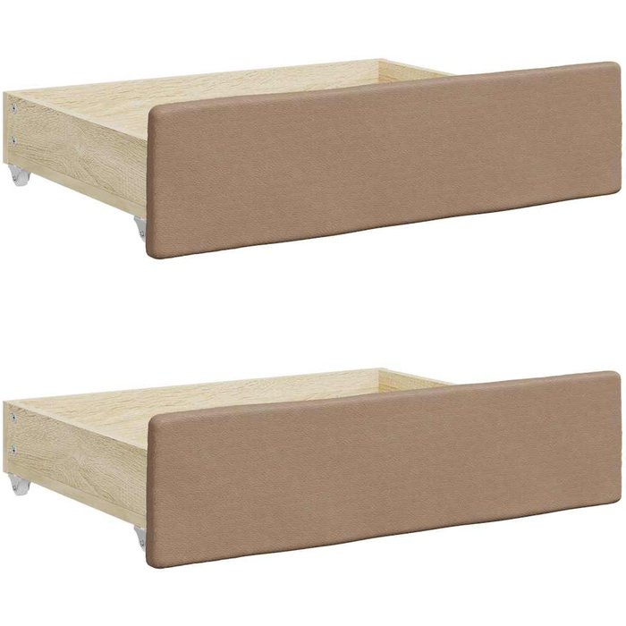 Cajones cama 2 uds madera ingeniería cuero sintético capuchino cfw65398