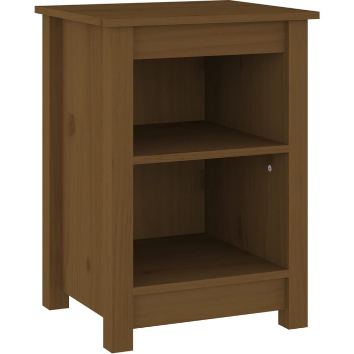 Mesita de noche madera maciza de pino marrón miel 40x35x55 cm - comfortxl