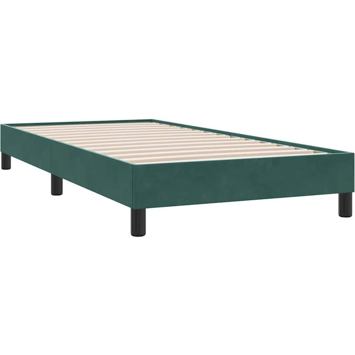 Estructura de cama sin colchón terciopelo verde oscuro 80x210cm — comfortxl