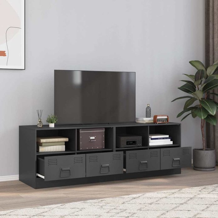 Muebles para tv 2 unidades acero gris antracita 67x39x44 cm vidaxl