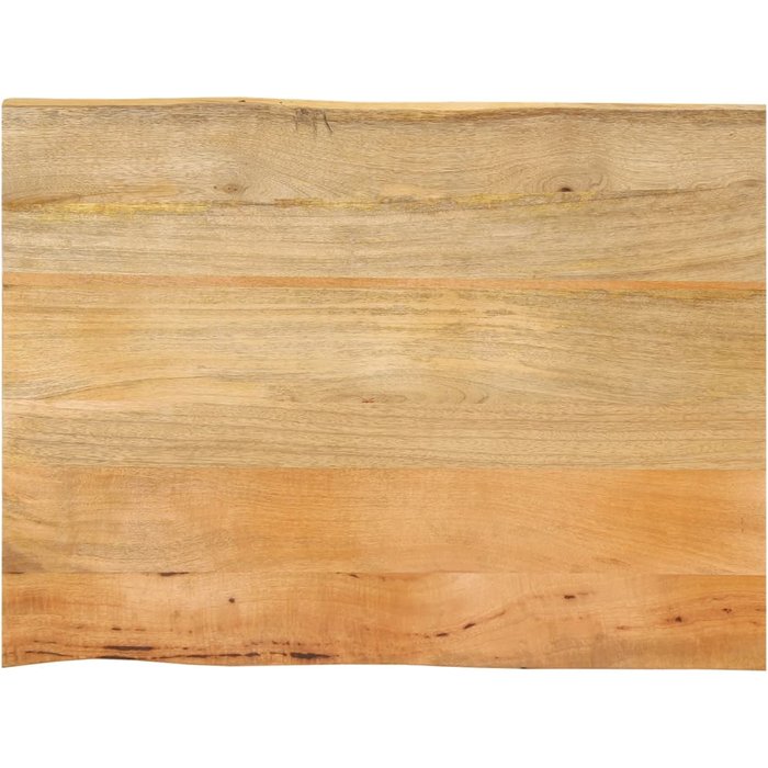Tablero de mesa de 90x60x2,5 cm con borde natural, madera maciza de mango.
